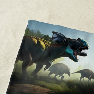 Giganotosaurus Dinosaurs Prowling,  Beach Towel