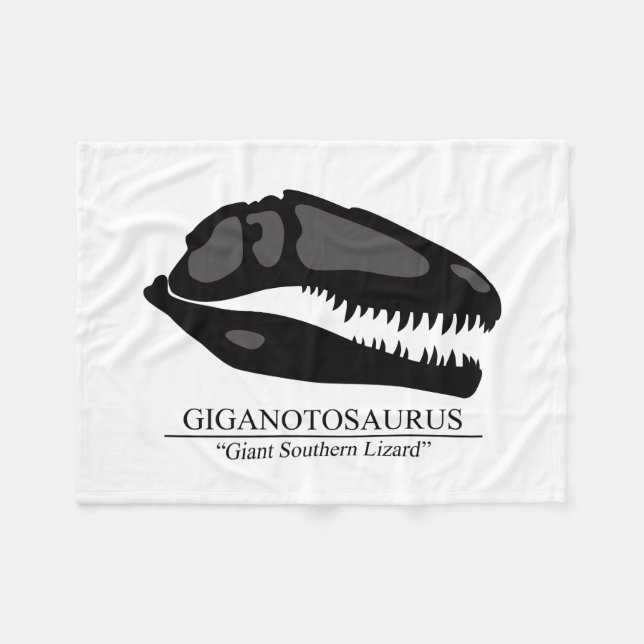 Giganotosaurus Skull Fleece Blanket (Front (Horizontal))