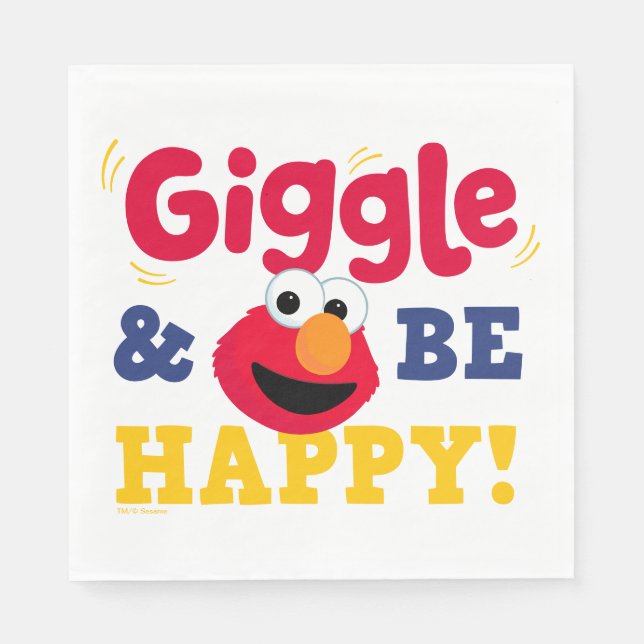 Giggle and Be Happy Elmo Napkin (Front)