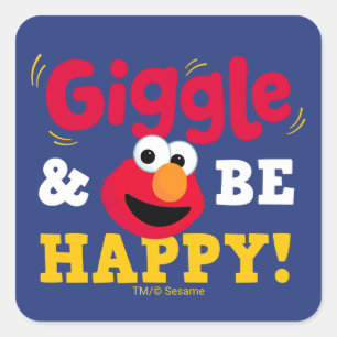 Giggle and Be Happy Elmo Square Sticker