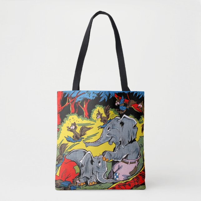 Giggle Animal Elephant Vintage Comics Tote Bag (Front)