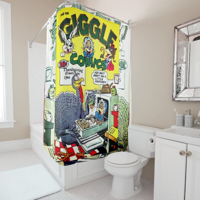 Giggle Comics, No. 36 Shower Curtain (In Situ)