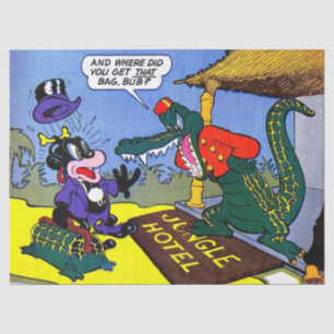Giggle Crocodile Alligator Animal Vintage Comics Tissue Paper