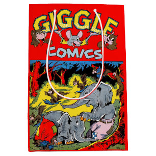 Giggle Elephant Animal Vintage Comics Medium Gift Bag