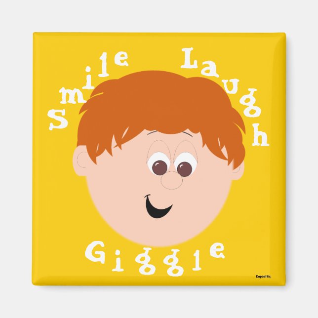 Giggle Faces Boy Redhead Magnet (Front)
