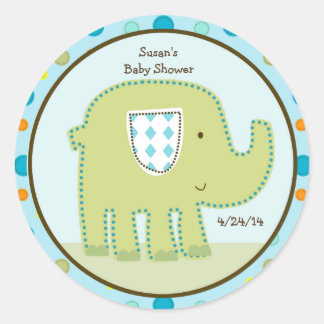 Giggle Gang Elephant Stickers/Cupcake Toppers Classic Round Sticker