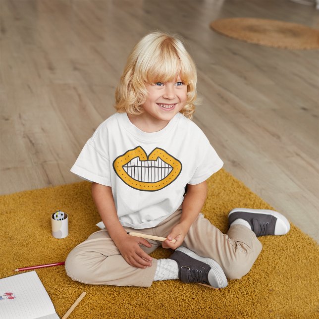 Giggle T-Shirt (Playing kid wearing smiley lips tshirt)