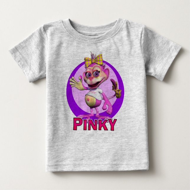 GiggleBellies Pinky the Monkey Baby T-Shirt (Front)