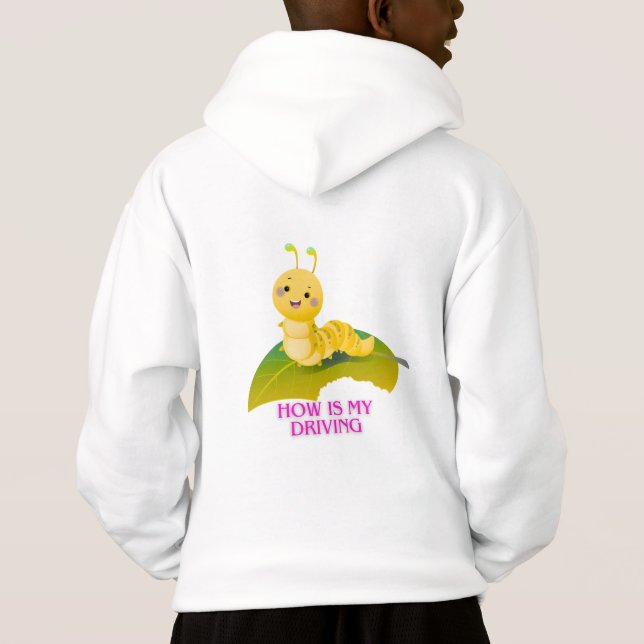 Giggling Leaf Invaders" – Fun Caterpillar T-Shirt  (Back)