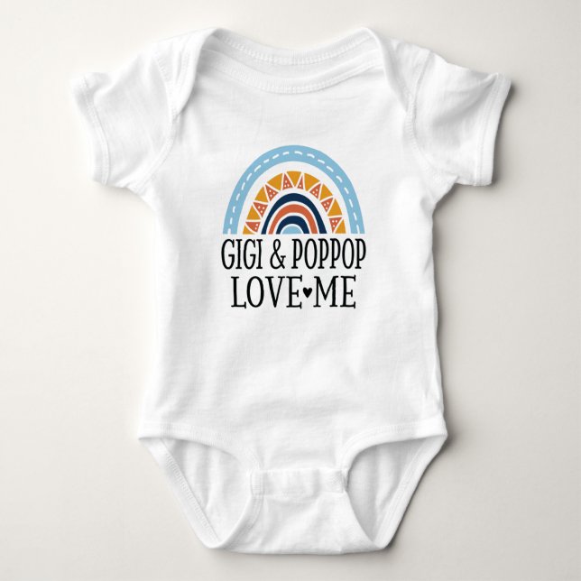 Gigi and PopPop Love Me rainbow Baby Bodysuit (Front)