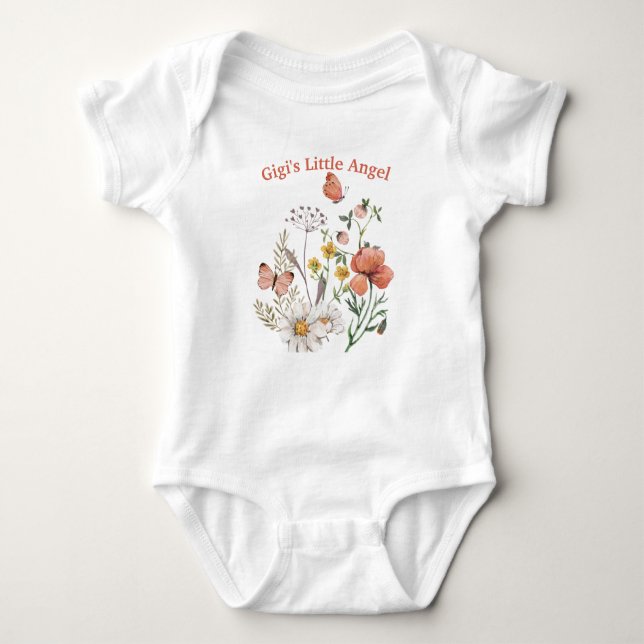 Gigi Baby Bodysuit New Infant Flower Clothes (Front)