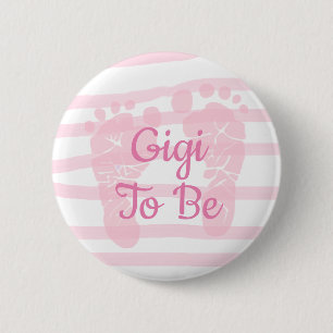 Gigi  be Pink Girl Baby Shower button