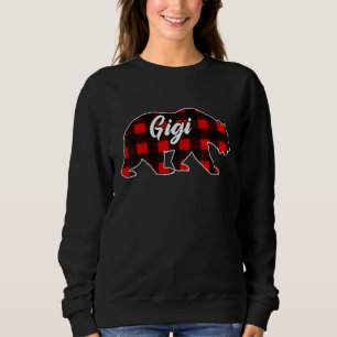 Gigi Bear Christmas Pajama Red Plaid Buffalo Match Sweatshirt