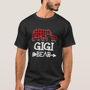 Gigi Bear Christmas Pajama Red Plaid Buffalo T-Shirt