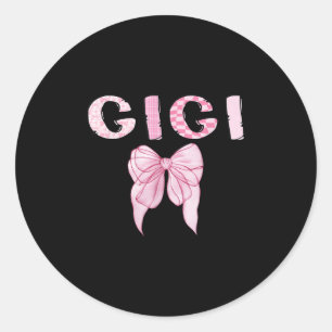 Gigi Birthday Girl Matching Coquette Nk Bow  Classic Round Sticker