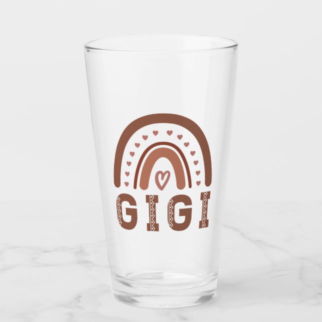Gigi Boho Rainbow Cute Grandma Gift Glass (Front)