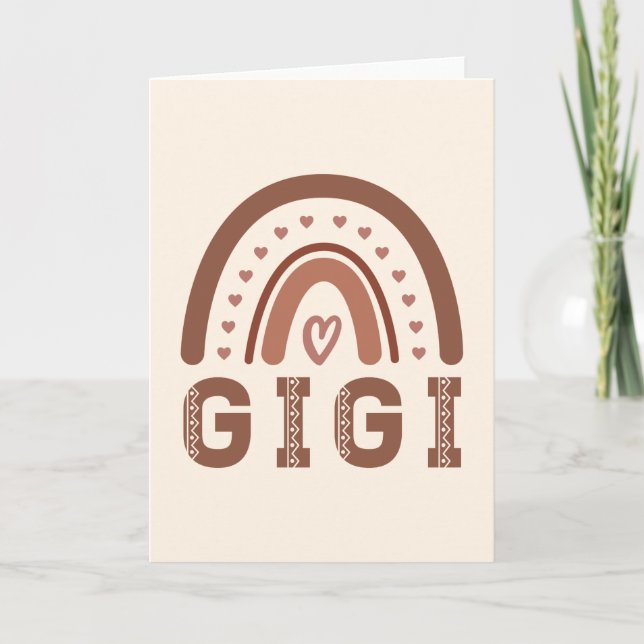Gigi Boho Rainbow Cute Grandma Gifts Card (Front)