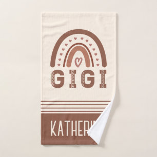 Gigi Boho Rainbow Cute Grandma Gifts Hand Towel