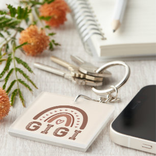 Gigi Boho Rainbow Cute Grandma Gifts Key Ring