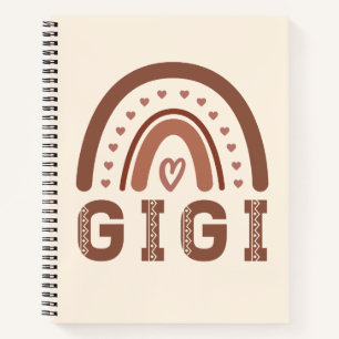 Gigi Boho Rainbow Cute Grandma Gifts Notebook