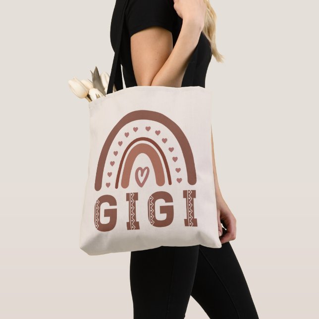 Gigi Boho Rainbow Cute Grandma Gifts Tote Bag (Close Up)