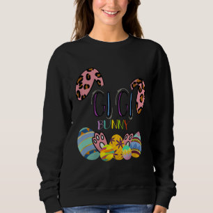 Gigi Bunny Leopard Rabbit Mommy Grandma Easter Mot Sweatshirt