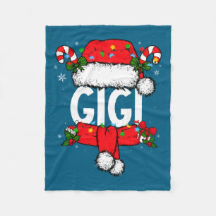 Gigi Christmas Pajama Santa Claus Family Matching  Fleece Blanket