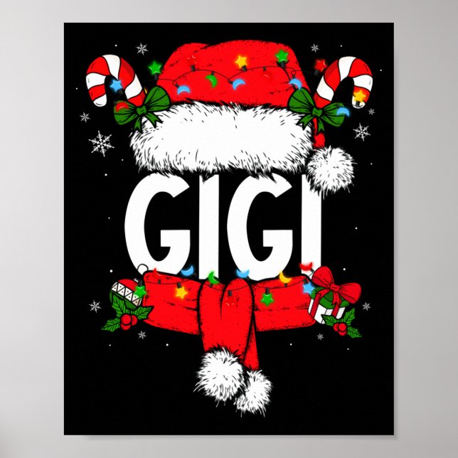 Gigi Christmas Pajama Santa Claus Family Matching  Poster (Front)