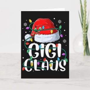 Gigi Claus Christmas Lights Grandma Pajama Family Card