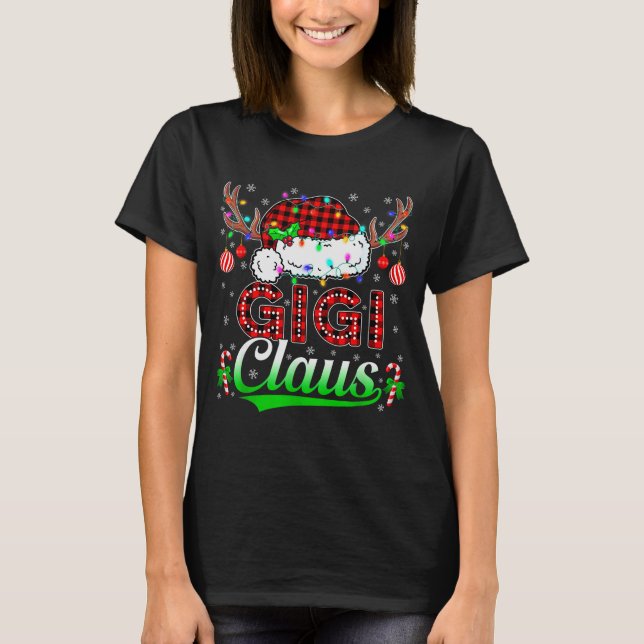Gigi Claus Christmas Lights Matching Family Xmas P T-Shirt (Front)