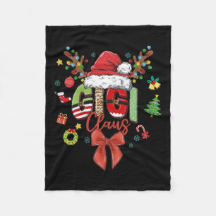 Gigi Claus Coquette Christmas Matching Family Xmas Fleece Blanket