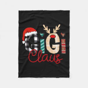 Gigi Claus Reindeer Christmas Fleece Blanket