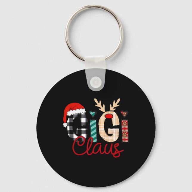 Gigi Claus Reindeer Christmas  Key Ring (Front)