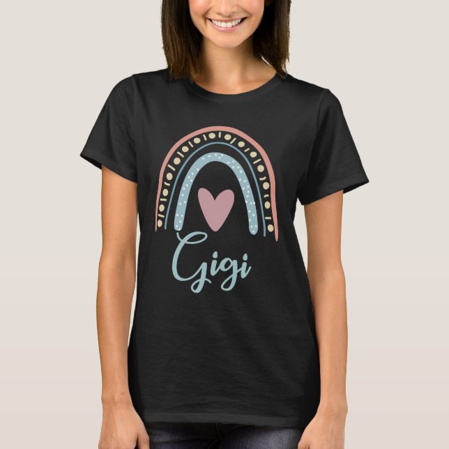Gigi Cute Grandma Family Matching Rainbow T-Shirt (Front)