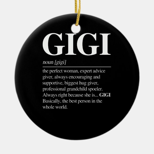 Gigi Definition Grandma Mother Day Gifts Women Ceramic Tree Decoration (Front)