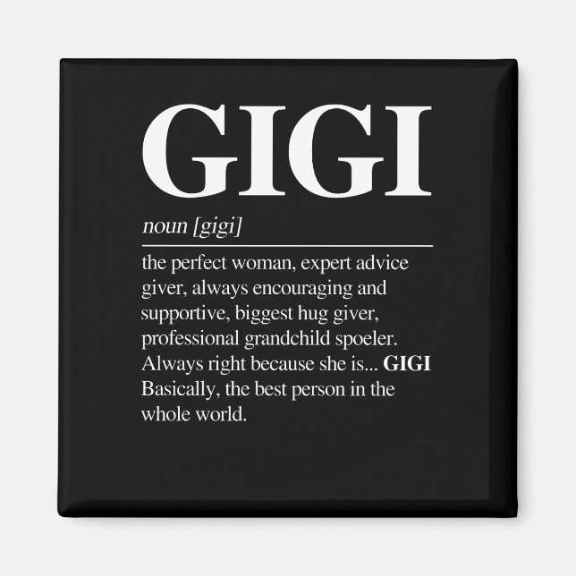 Gigi Definition Grandma Mother Day Gifts Women Magnet (Front)