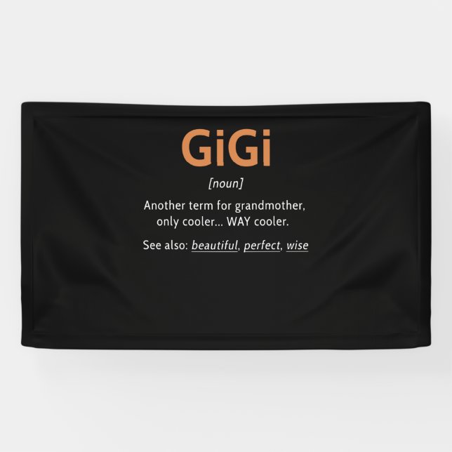 Gigi Definition Women Gigi Gift Grandma Birthday Banner (Horizontal)