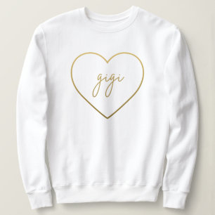 Gigi Elegant Golden Gradient Heart Grandma Gift  Sweatshirt