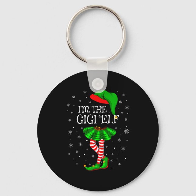 Gigi Elf Christmas Matching Family Women Girls Elf Key Ring (Front)