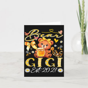 Gigi Est 2027 Floral Bow Tie Mothers Day Bear Card
