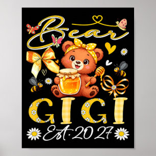 Gigi Est 2027 Floral Bow Tie Mothers Day Bear Poster