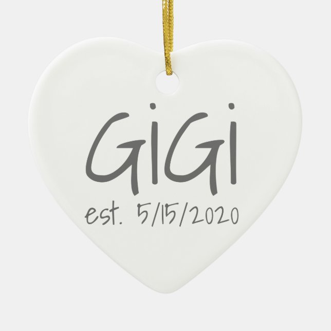 Gigi Established Date Ceramic Tree Decoration (Front)