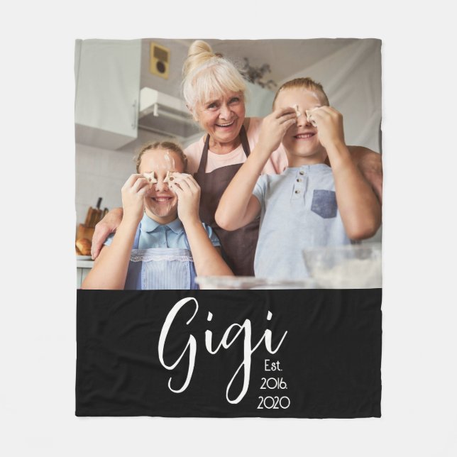 Gigi Established Photo Gift Magnet Fleece Blanket (Front)
