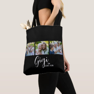 Gigi Established Script Black 3 Photo Tote Bag
