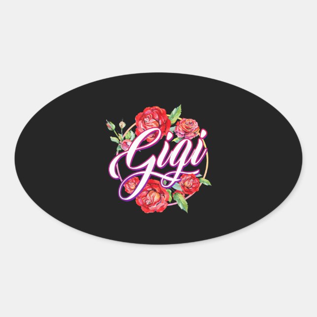 Gigi floral Women Gigi Grandma Mors Day Oval Sticker (Front)