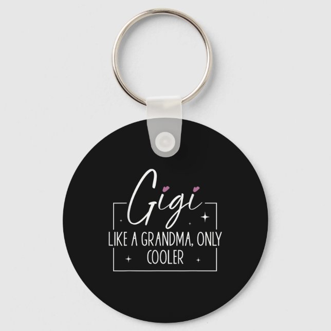 Gigi Like A Grandma Only Cooler Heart Mothers Day  Key Ring (Front)