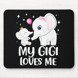 Gigi Loves Me Cute Elephant Tee For Kids On Mother Mouse Pad
