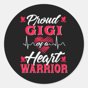 Gigi Of A Heart Warrior Chd Awareness  Classic Round Sticker