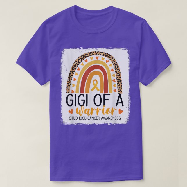 Gigi Of A Warrior Childhood Cancer Leopard Print R T-Shirt (Design Front)