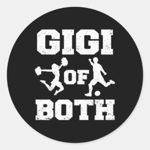 Gigi Of Both Cheer Soccer Funny Cheerleader Sport  Classic Round Sticker